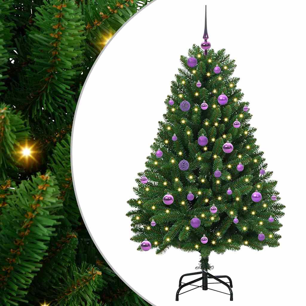 Mű karácsonyfa 150 LED-del Zöld 150 cm PVC és fém