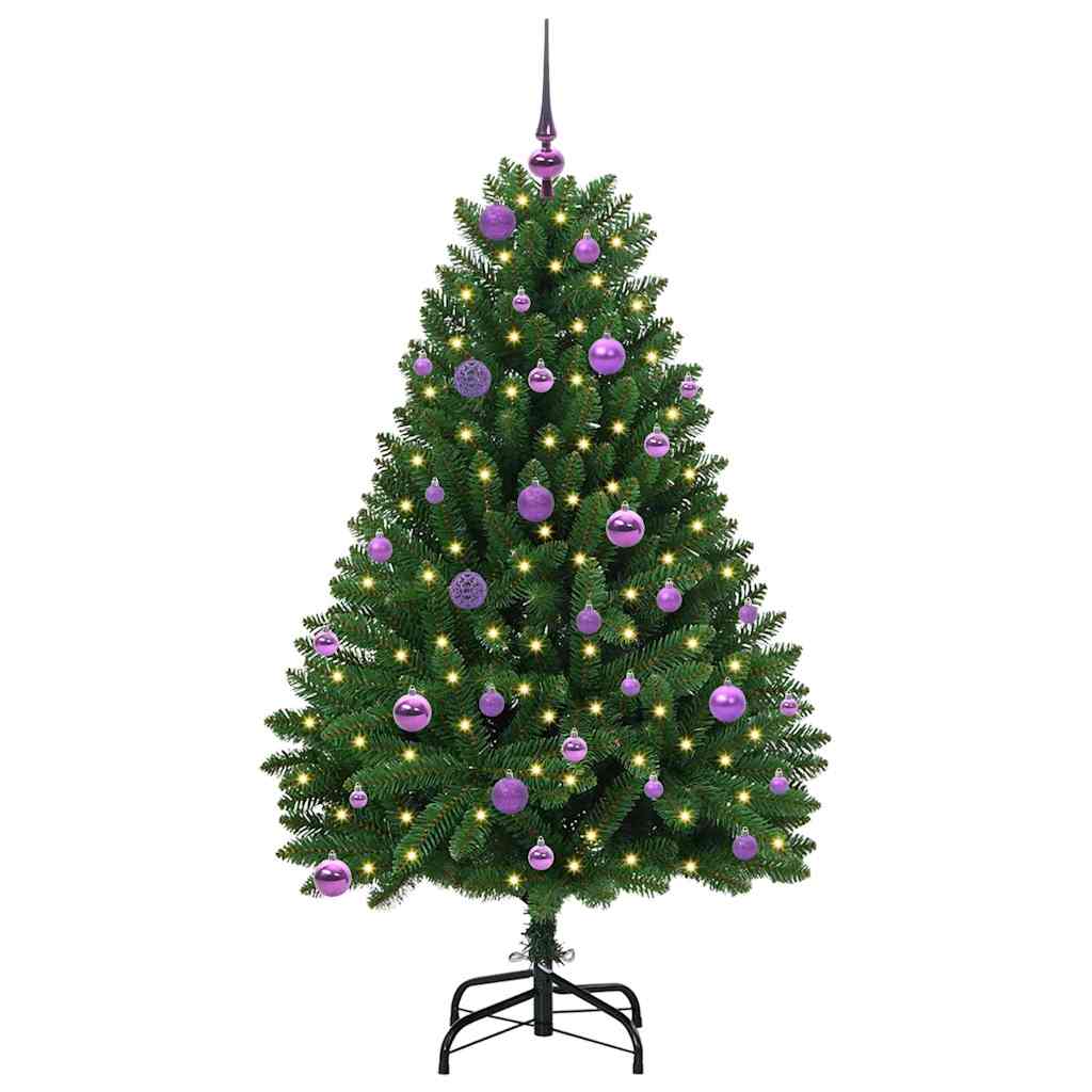 Mű karácsonyfa 150 LED-del Zöld 150 cm PVC és fém
