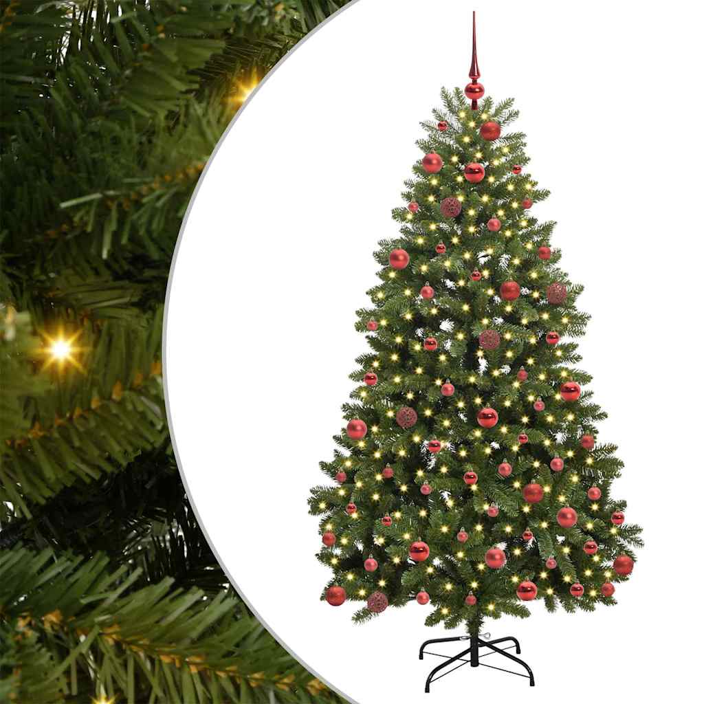 Mű karácsonyfa 300 LED-del Zöld 180 cm PVC és fém