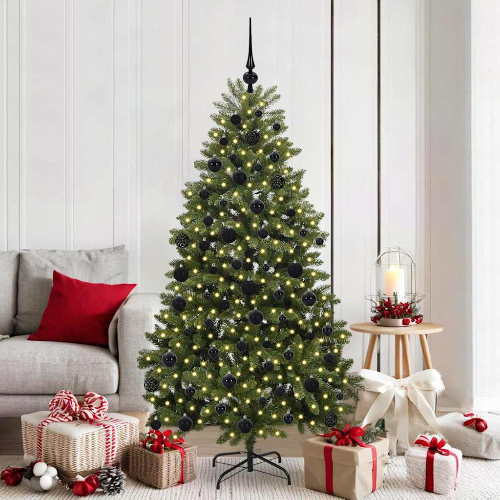Mű karácsonyfa 300 LED-del Zöld 180 cm PVC és fém