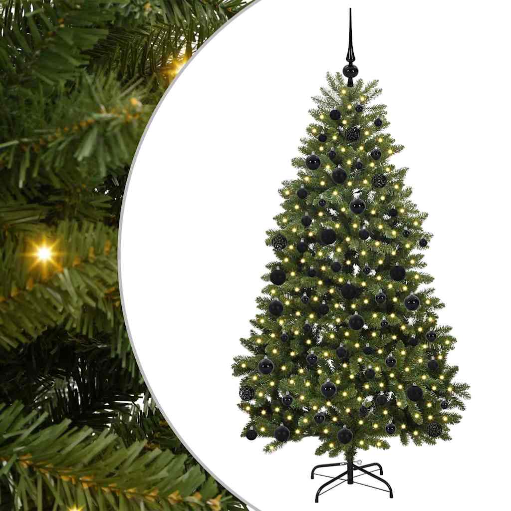Mű karácsonyfa 300 LED-del Zöld 180 cm PVC és fém