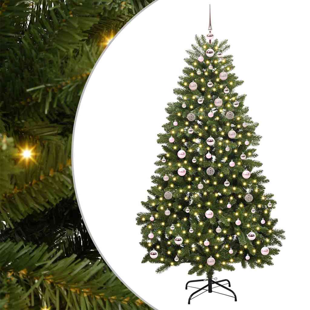 Mű karácsonyfa 300 LED-del Zöld 180 cm PVC és fém