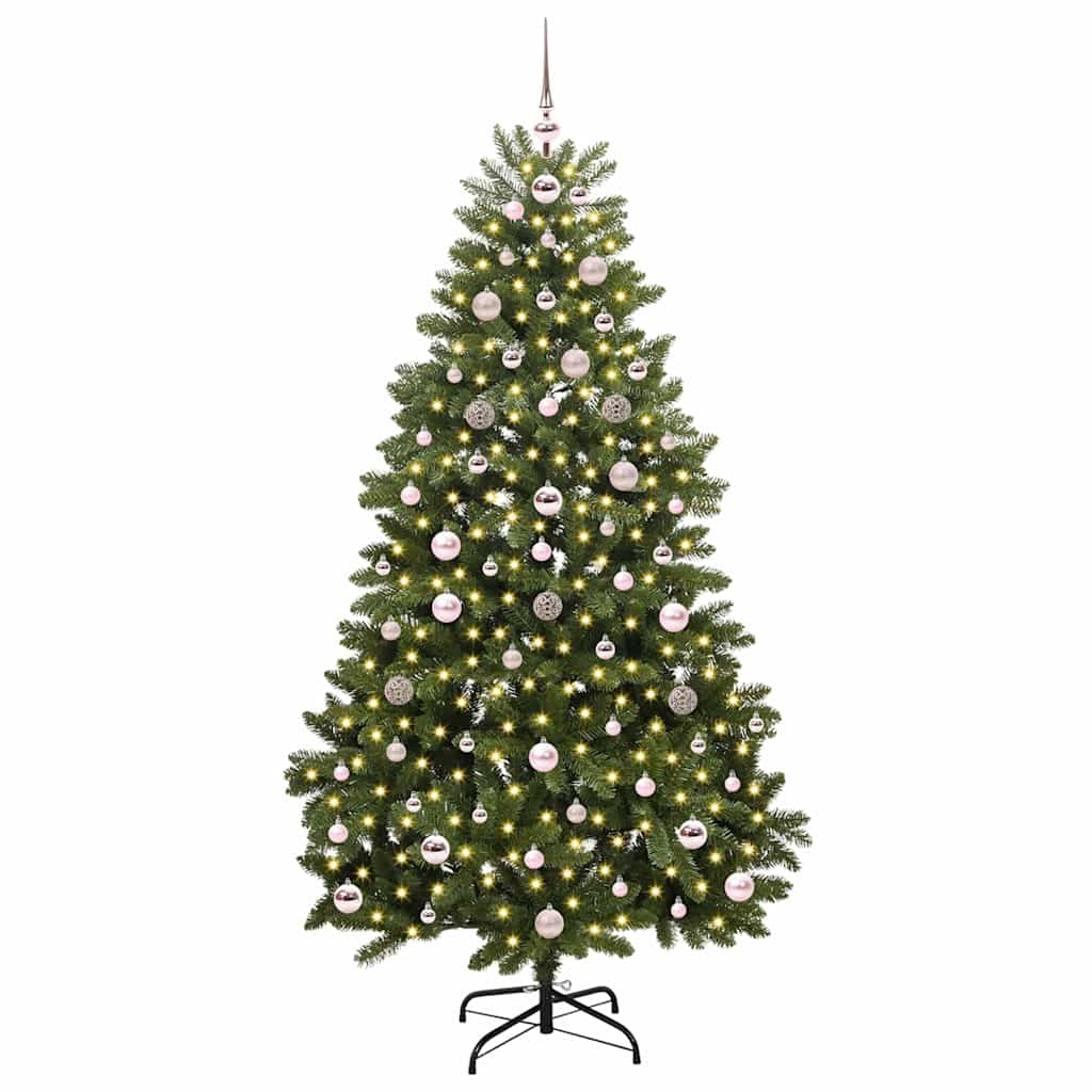 Mű karácsonyfa 300 LED-del Zöld 180 cm PVC és fém