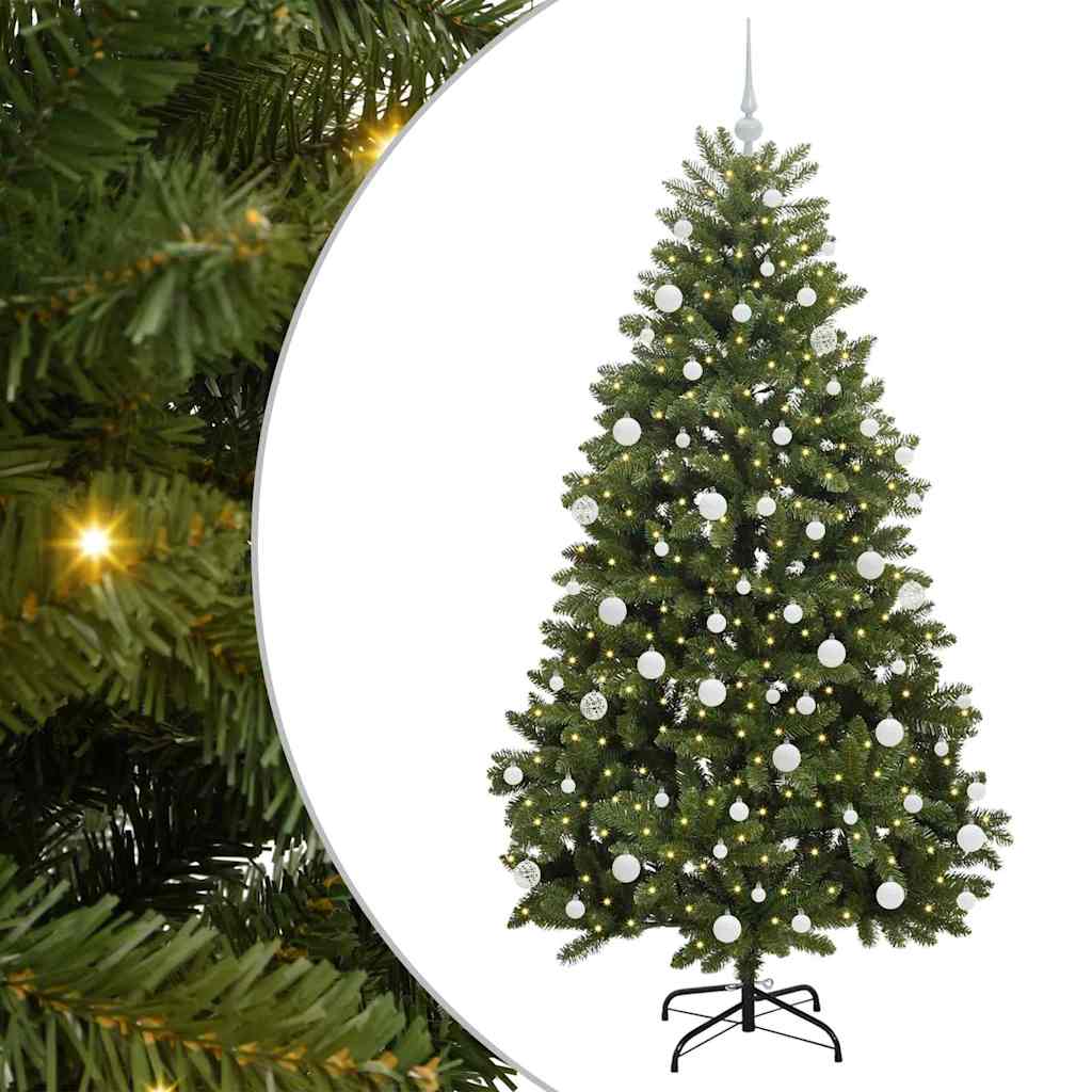 Mű karácsonyfa 300 LED-del Zöld 180 cm PVC és fém