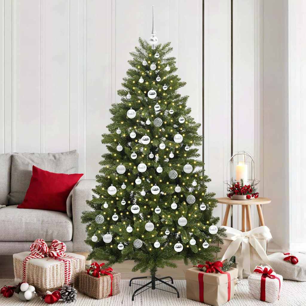 Mű karácsonyfa 300 LED-del Zöld 180 cm PVC és fém