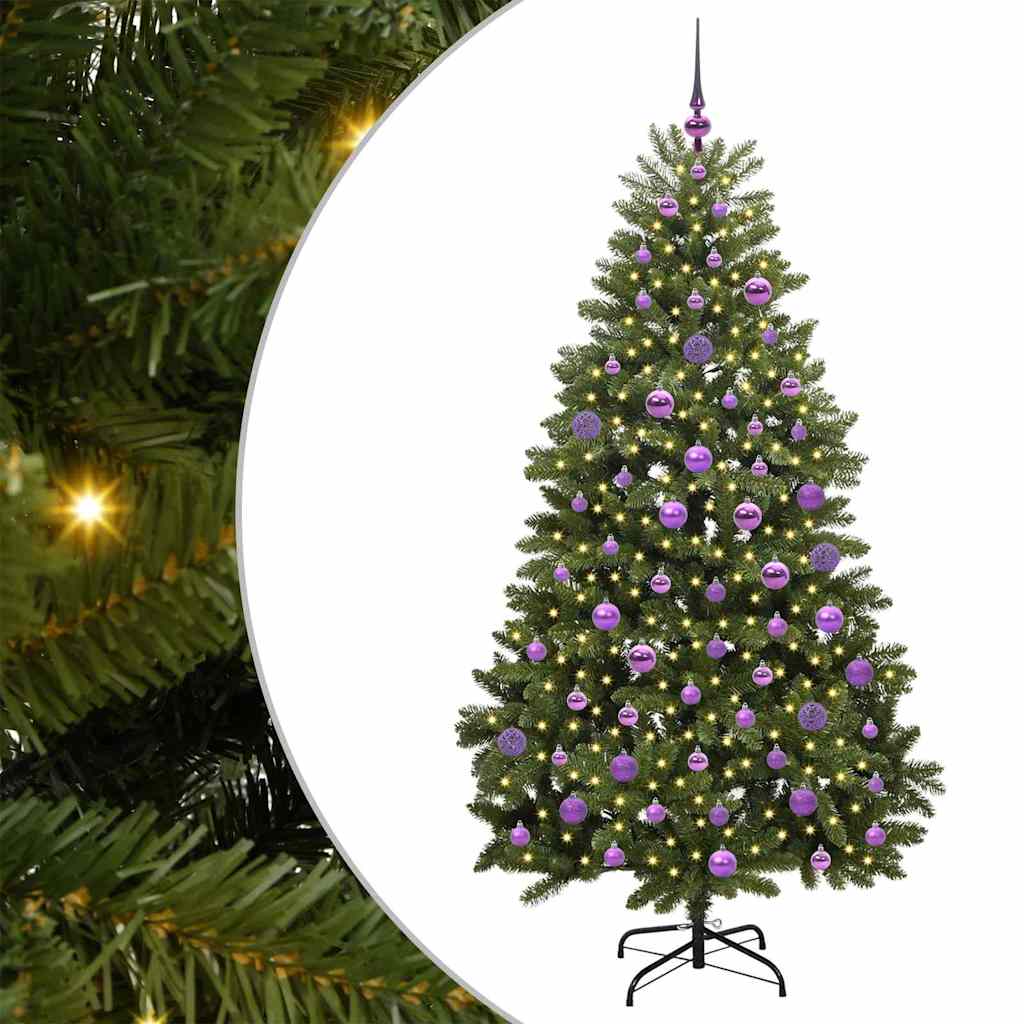 Mű karácsonyfa 300 LED-del Zöld 180 cm PVC és fém