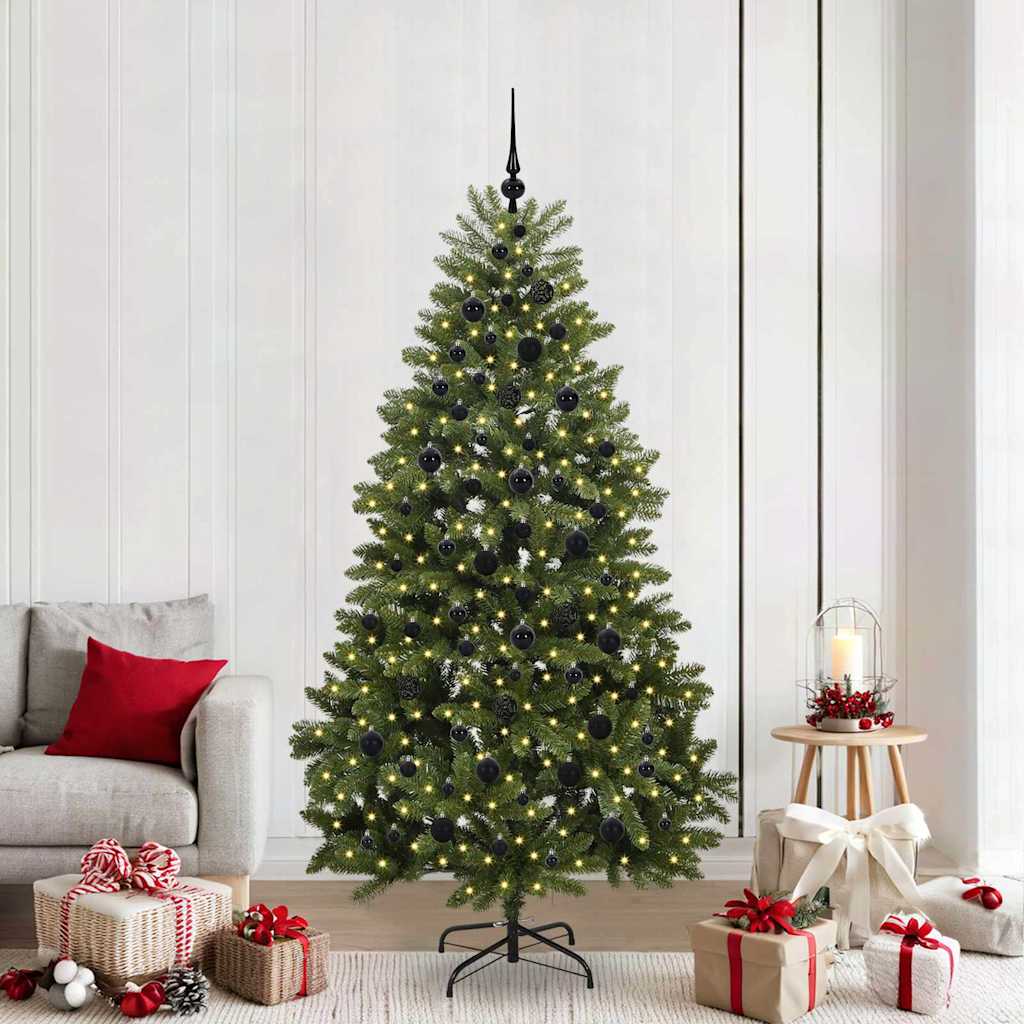 Mű karácsonyfa 300 LED-del Zöld 210 cm PVC és fém