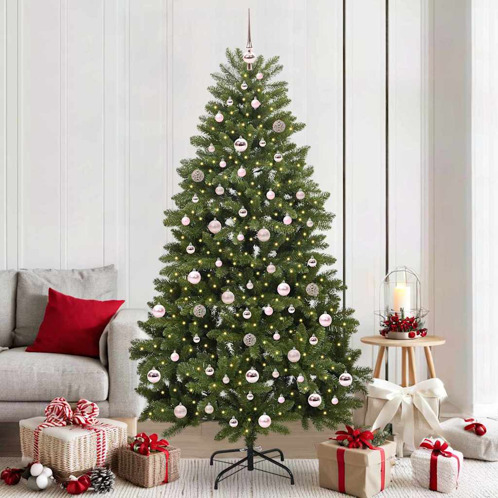 Mű karácsonyfa 300 LED-del Zöld 210 cm PVC és fém
