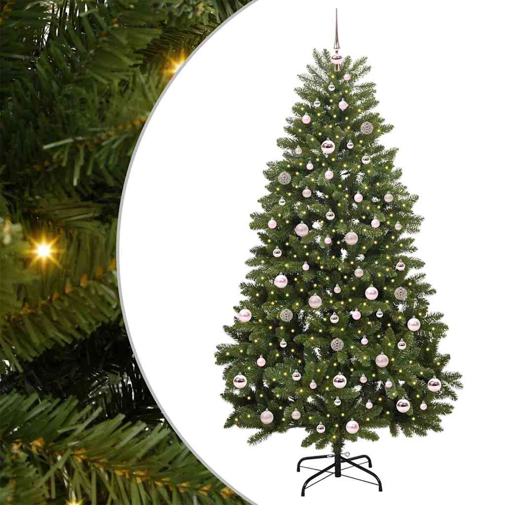 Mű karácsonyfa 300 LED-del Zöld 210 cm PVC és fém