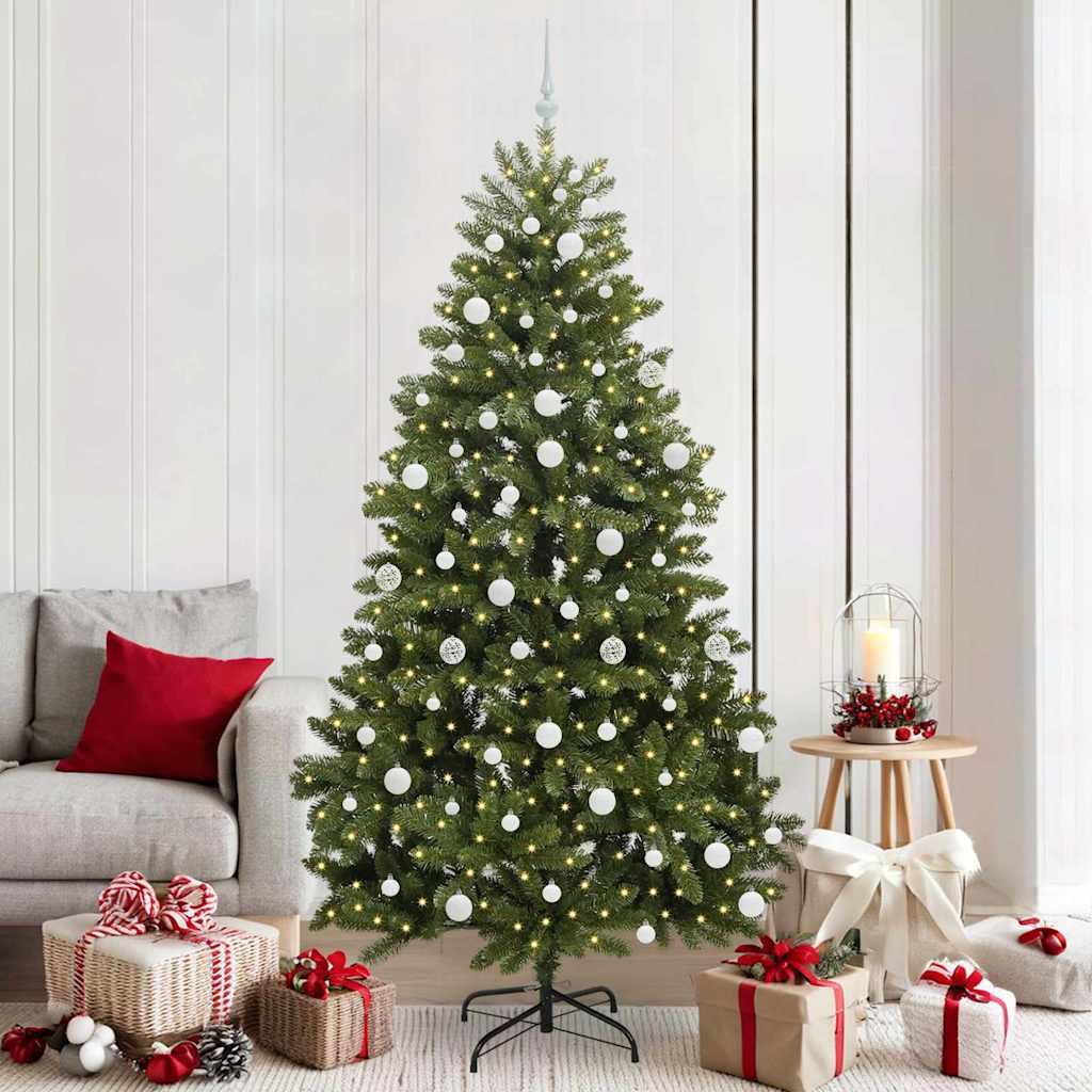 Mű karácsonyfa 300 LED-del Zöld 210 cm PVC és fém