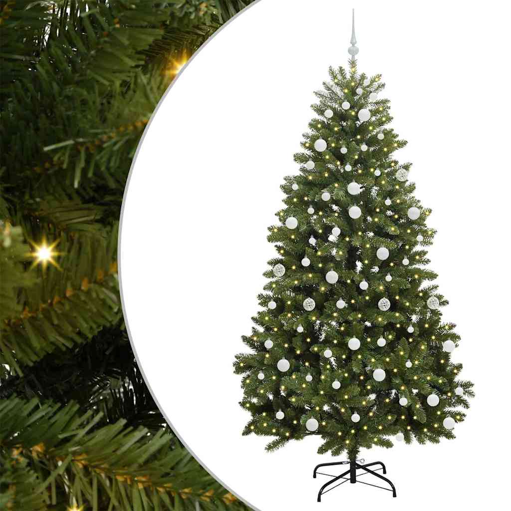 Mű karácsonyfa 300 LED-del Zöld 210 cm PVC és fém