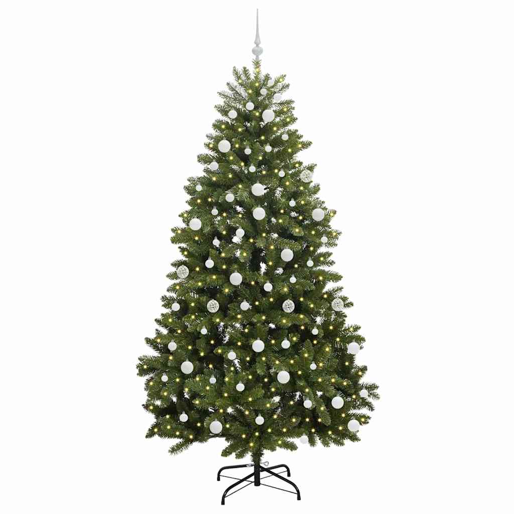 Mű karácsonyfa 300 LED-del Zöld 210 cm PVC és fém