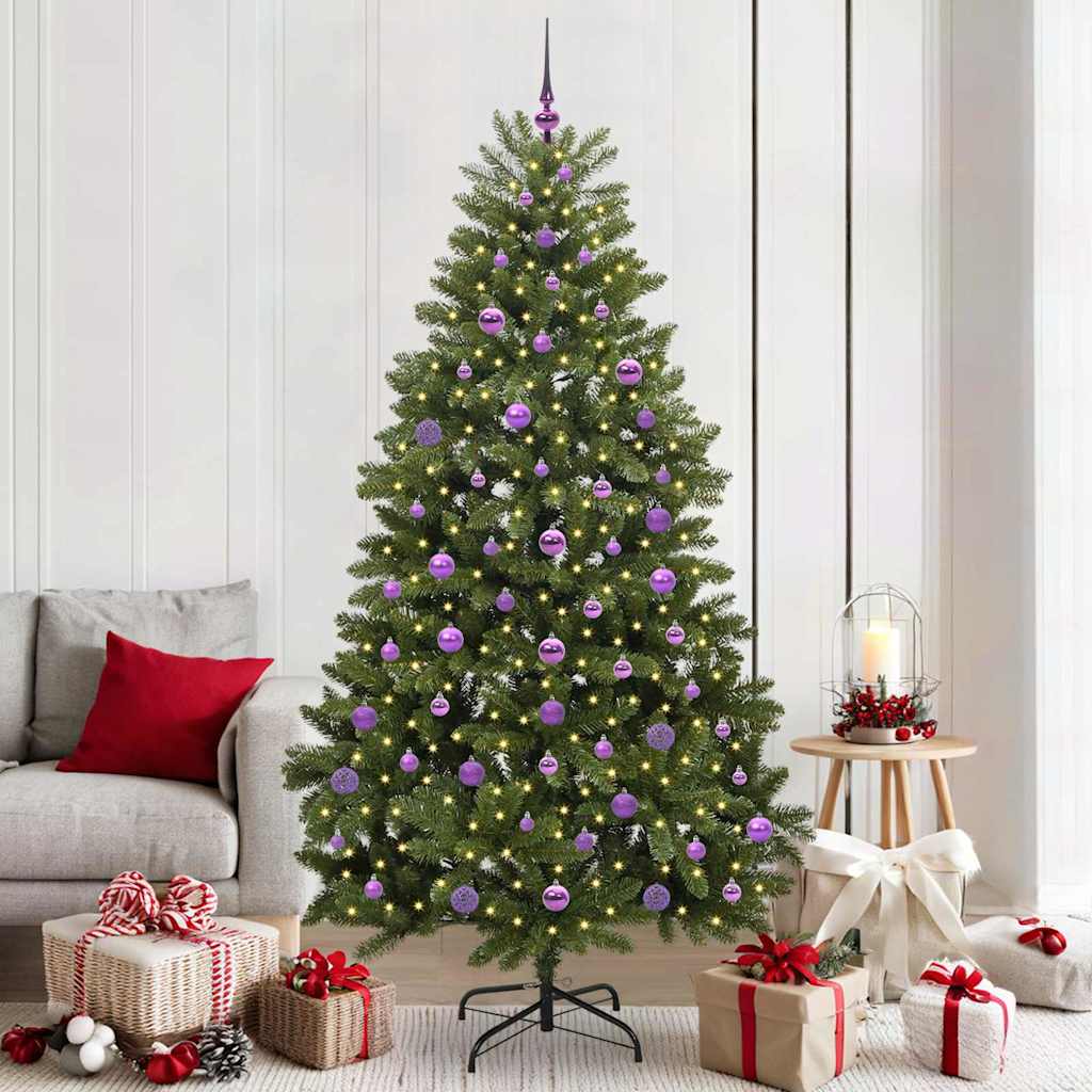 Mű karácsonyfa 300 LED-del Zöld 210 cm PVC és fém