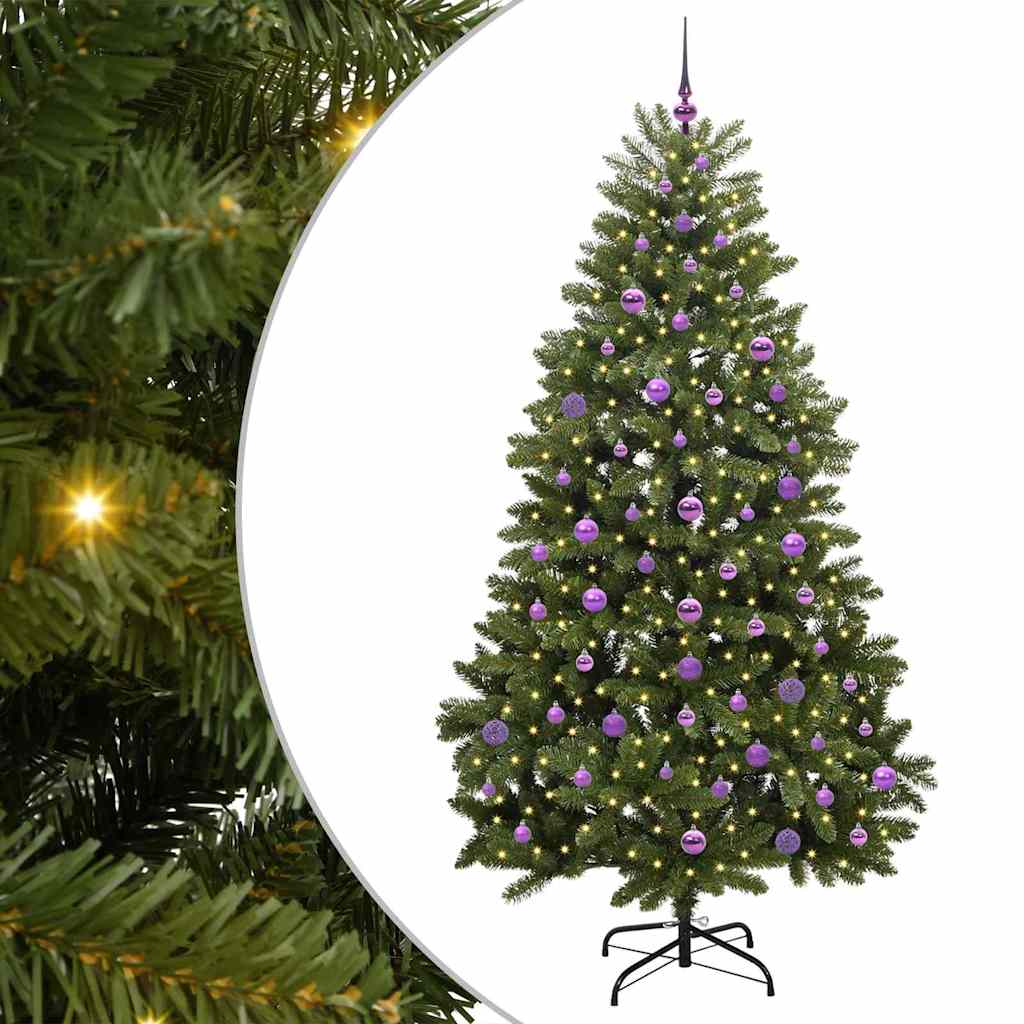 Mű karácsonyfa 300 LED-del Zöld 210 cm PVC és fém