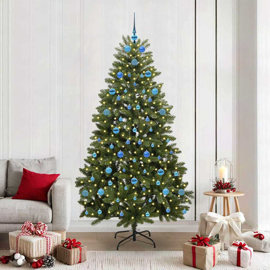 Mű karácsonyfa 300 LED-del Zöld 210 cm PVC és fém