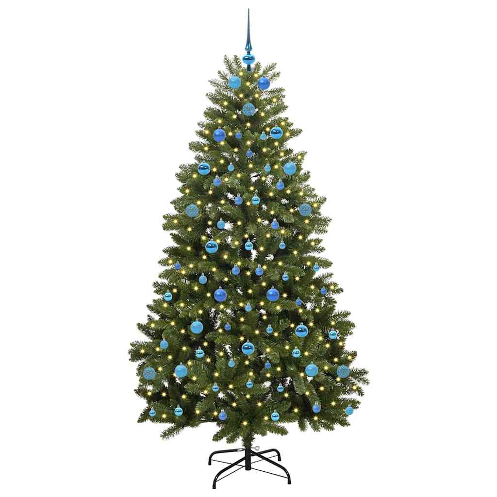 Mű karácsonyfa 300 LED-del Zöld 210 cm PVC és fém