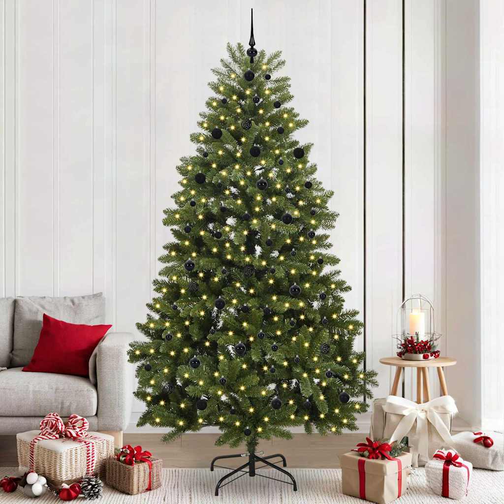Mű karácsonyfa 300 LED-del Zöld 240 cm PVC és fém