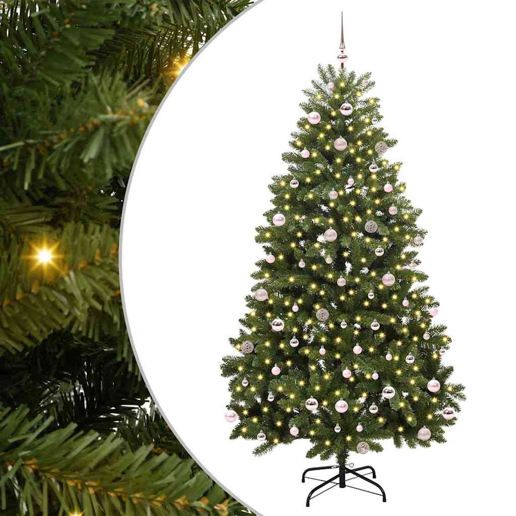 Mű karácsonyfa 300 LED-del Zöld 240 cm PVC és fém