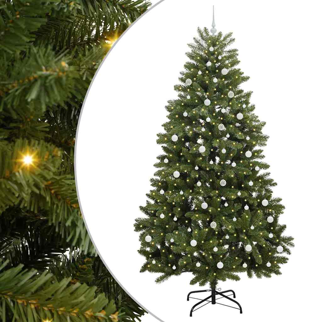 Mű karácsonyfa 300 LED-del Zöld 240 cm PVC és fém
