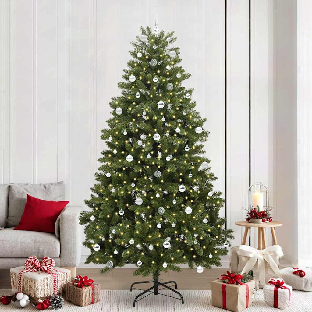 Mű karácsonyfa 300 LED-del Zöld 240 cm PVC és fém