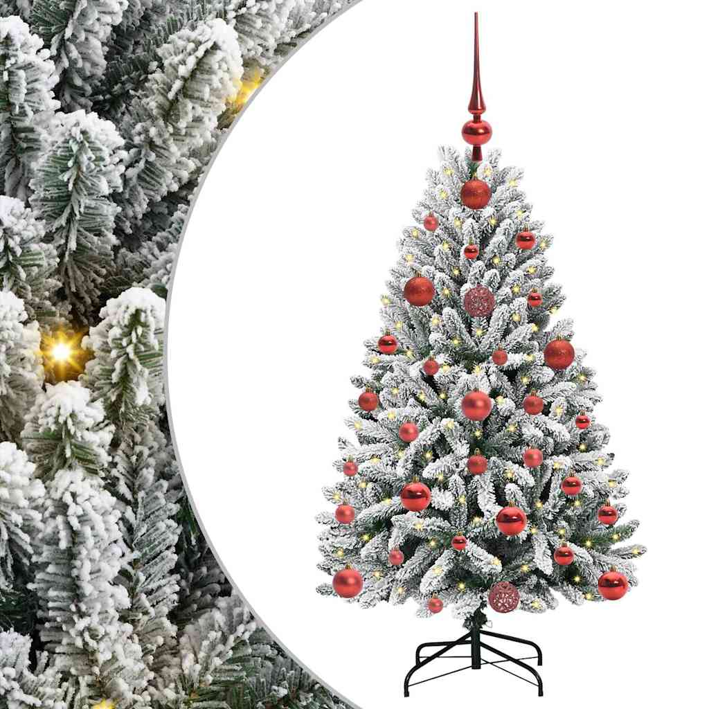 Mű karácsonyfa 150 LED-del Zöld és Fehér 120 cm PVC és fém