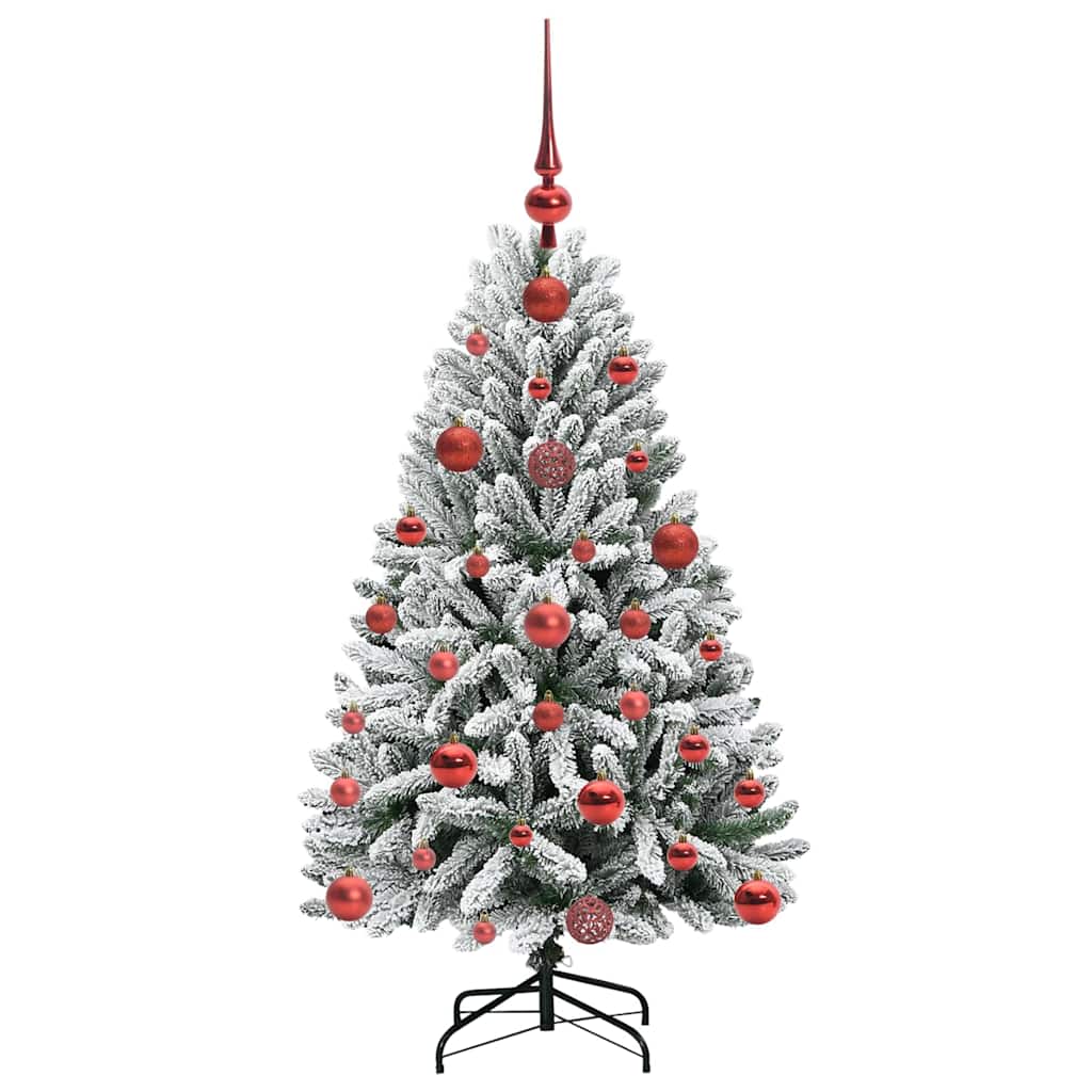 Mű karácsonyfa 150 LED-del Zöld és Fehér 120 cm PVC és fém