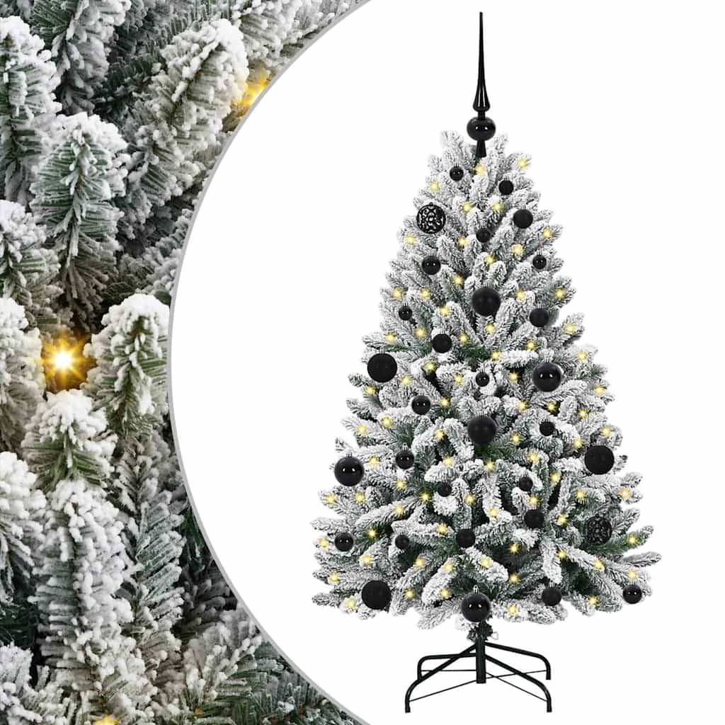 Mű karácsonyfa 150 LED-del Zöld és Fehér 120 cm PVC és fém