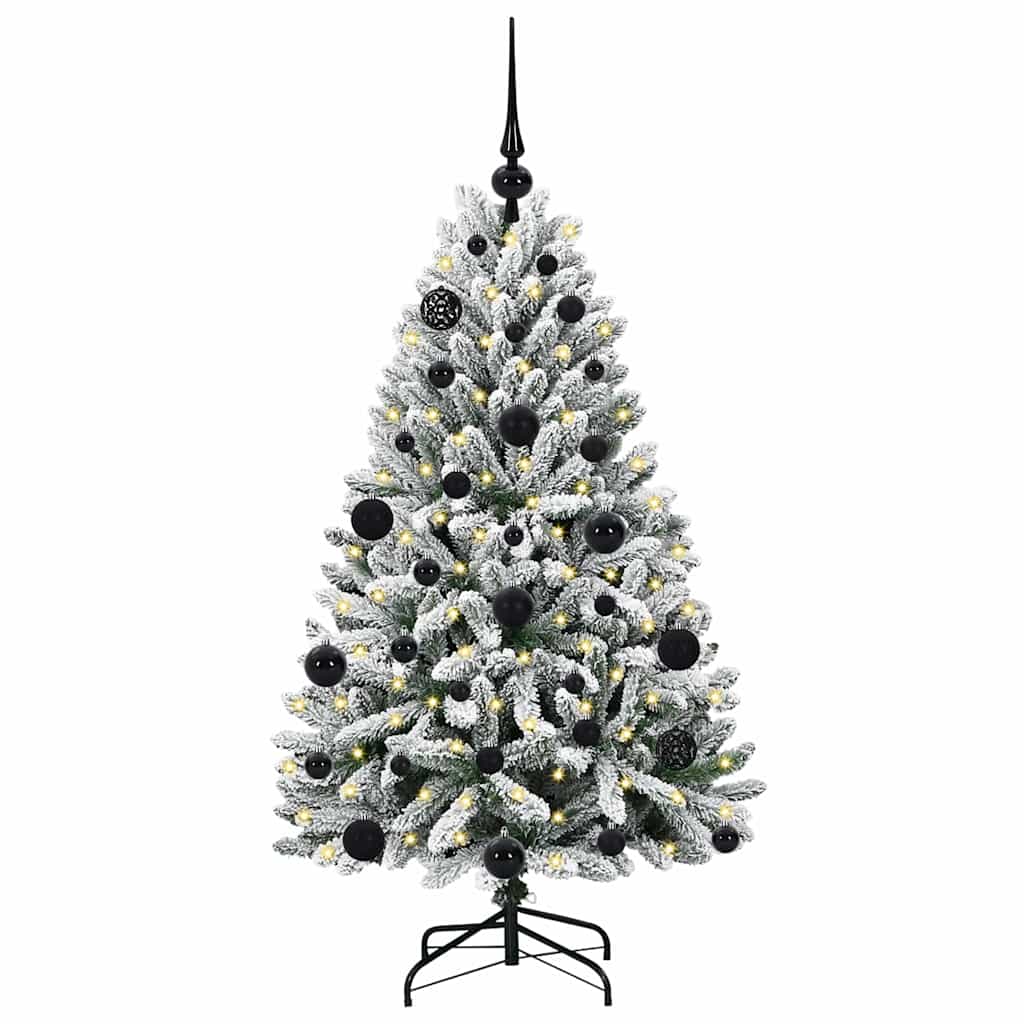 Mű karácsonyfa 150 LED-del Zöld és Fehér 120 cm PVC és fém