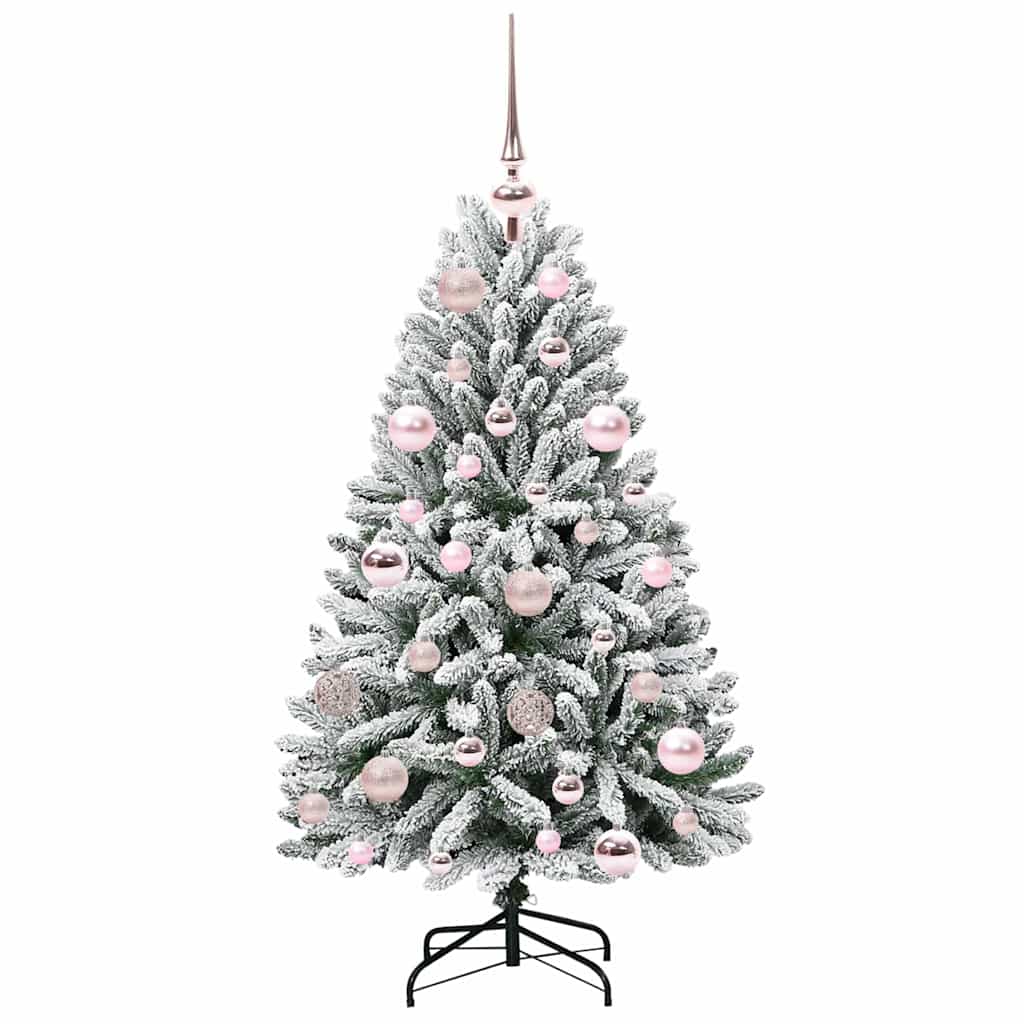Mű karácsonyfa 150 LED-del Zöld és Fehér 120 cm PVC és fém