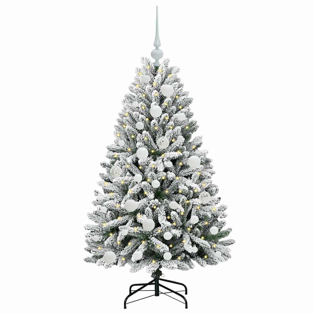 Mű karácsonyfa 150 LED-del Zöld és Fehér 120 cm PVC és fém