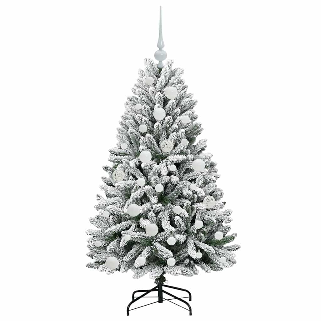 Mű karácsonyfa 150 LED-del Zöld és Fehér 120 cm PVC és fém