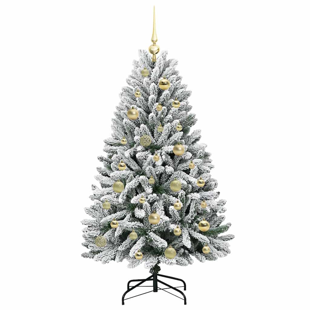 Mű karácsonyfa 150 LED-del Zöld és Fehér 120 cm PVC és fém