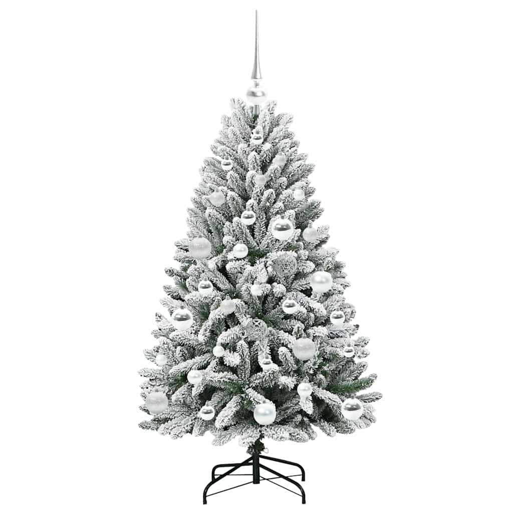 Mű karácsonyfa 150 LED-del Zöld és Fehér 120 cm PVC és fém