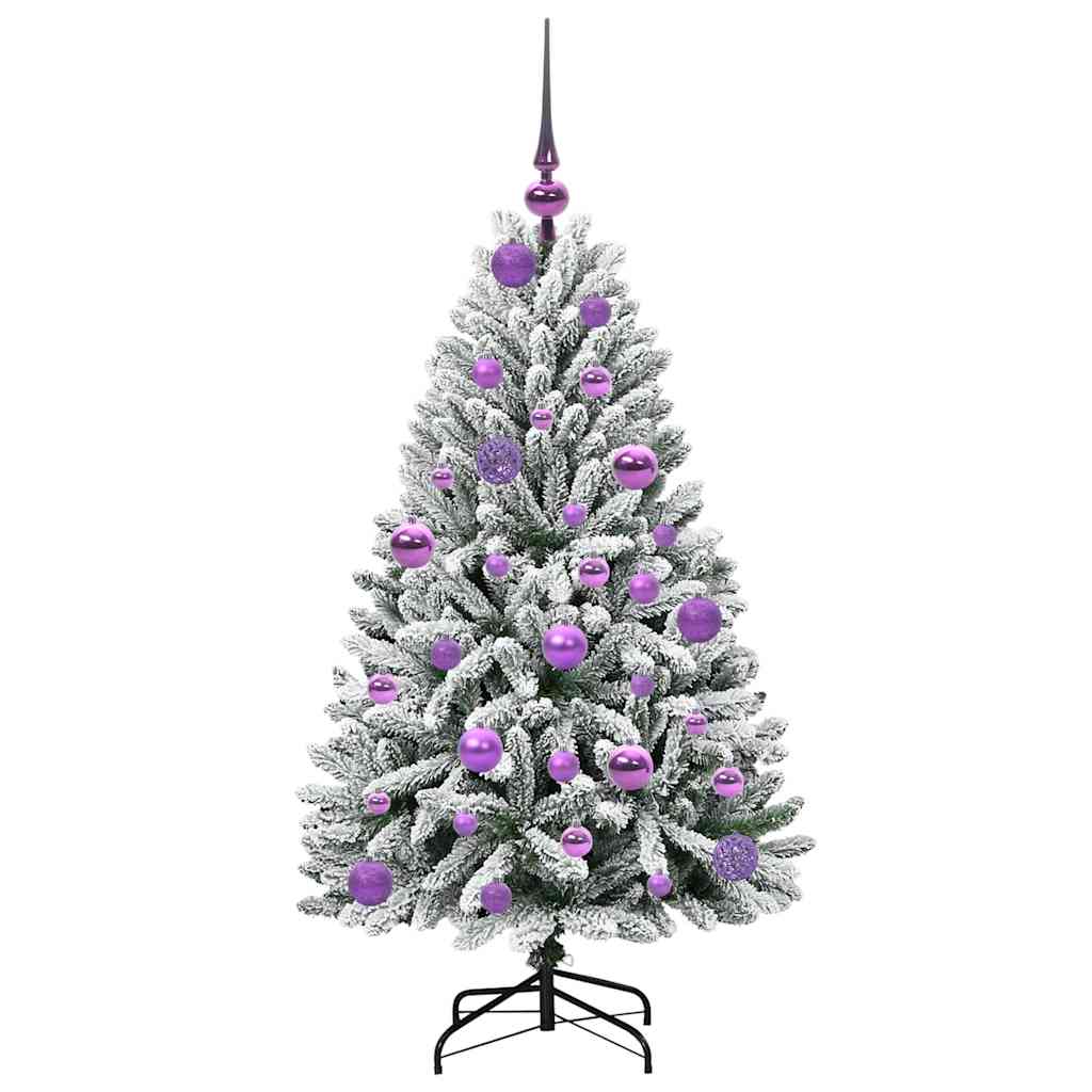 Mű karácsonyfa 150 LED-del Zöld és Fehér 120 cm PVC és fém