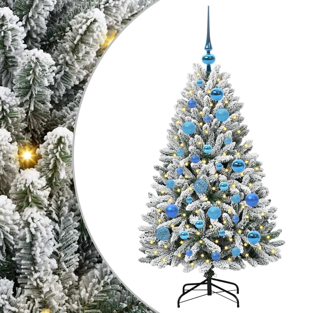 Mű karácsonyfa 150 LED-del Zöld és Fehér 120 cm PVC és fém
