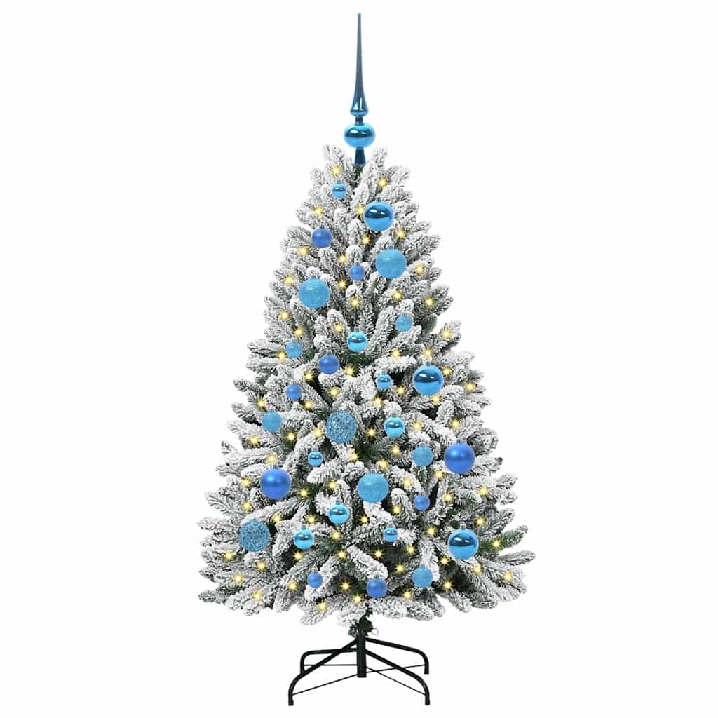 Mű karácsonyfa 150 LED-del Zöld és Fehér 120 cm PVC és fém