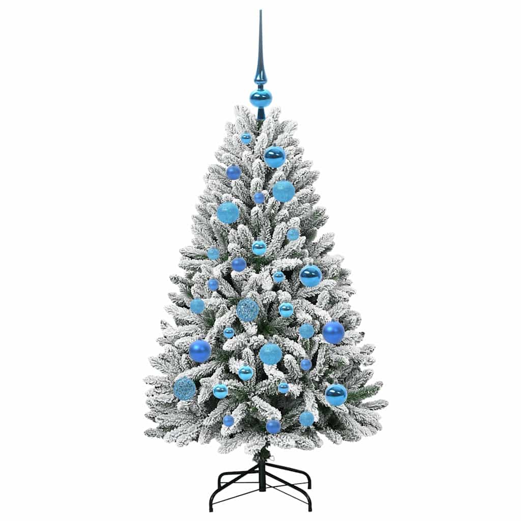 Mű karácsonyfa 150 LED-del Zöld és Fehér 120 cm PVC és fém