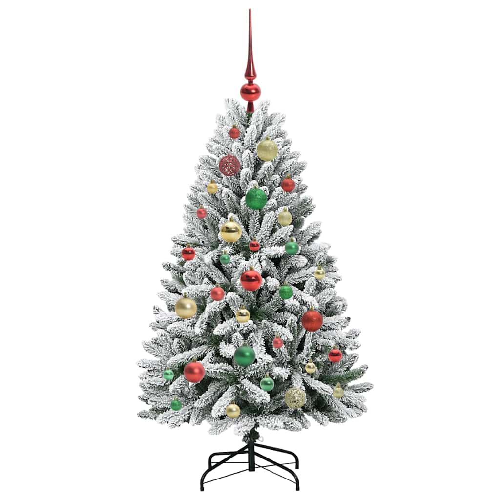 Mű karácsonyfa 150 LED-del Zöld és Fehér 120 cm PVC és fém