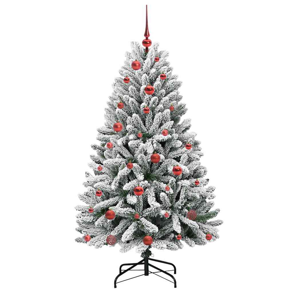 Mű karácsonyfa 150 LED-del Zöld és Fehér 150 cm PVC és fém