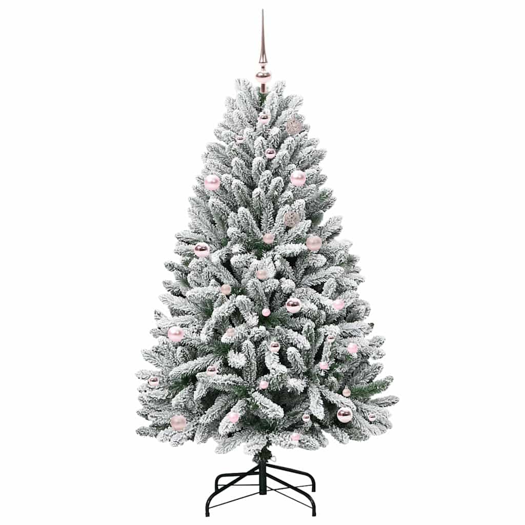 Mű karácsonyfa 150 LED-del Zöld és Fehér 150 cm PVC és fém