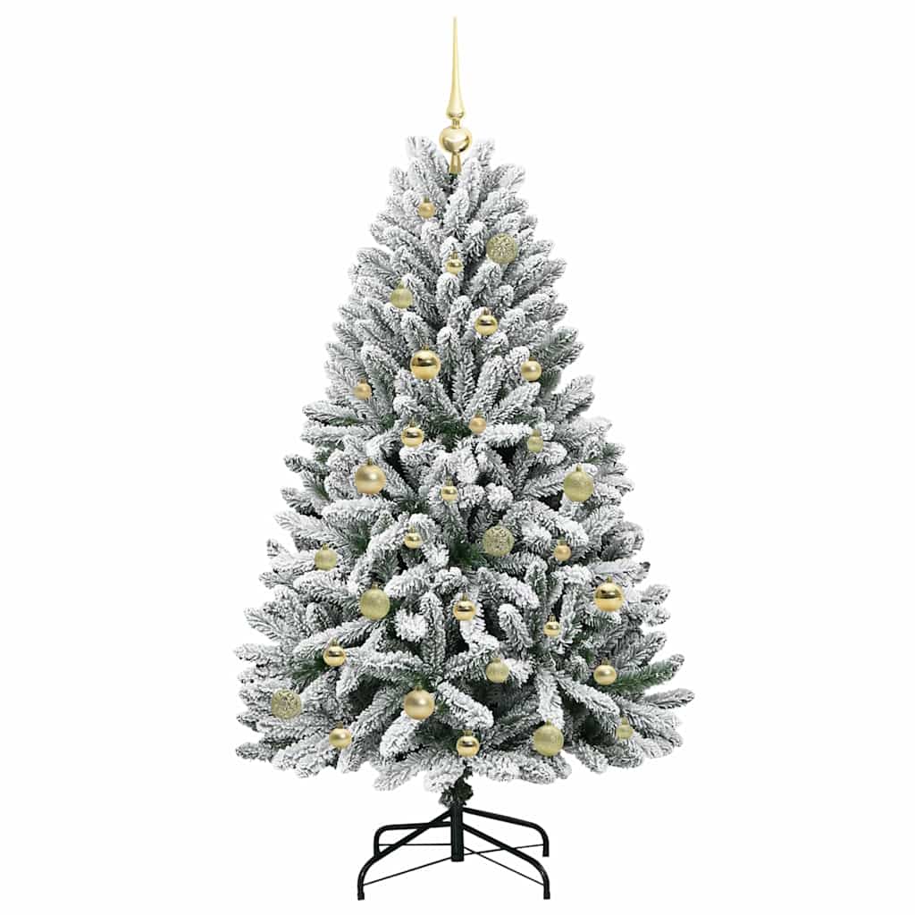 Mű karácsonyfa 150 LED-del Zöld és Fehér 150 cm PVC és fém
