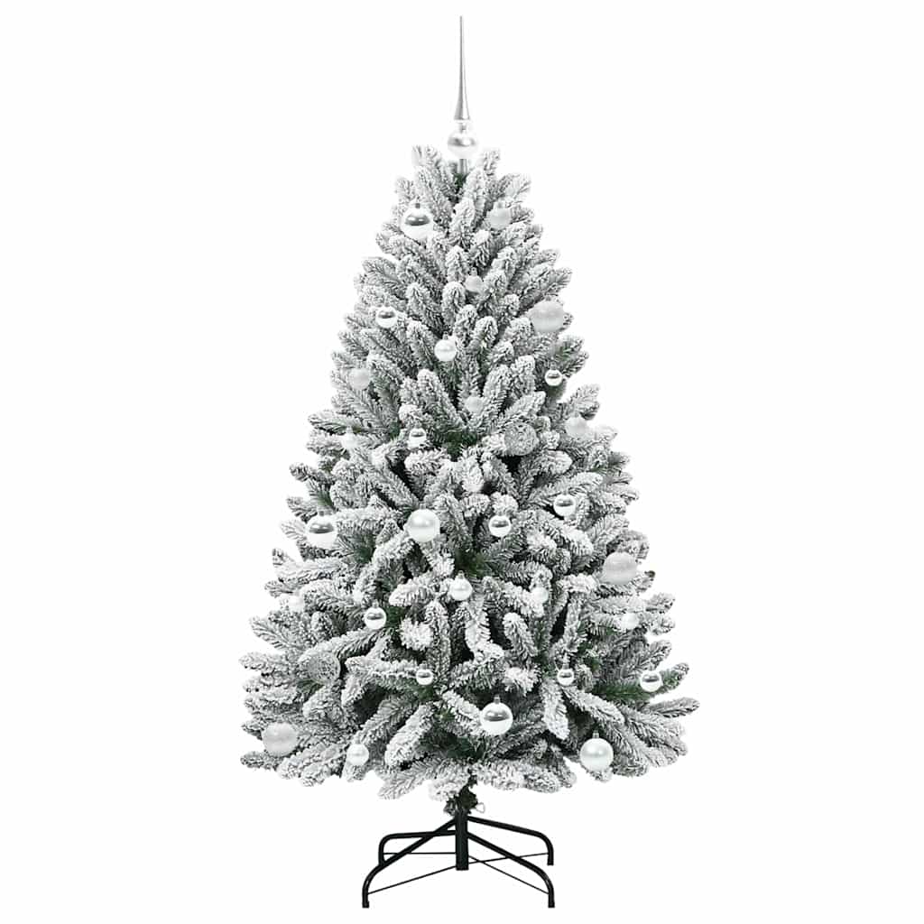 Mű karácsonyfa 150 LED-del Zöld és Fehér 150 cm PVC és fém