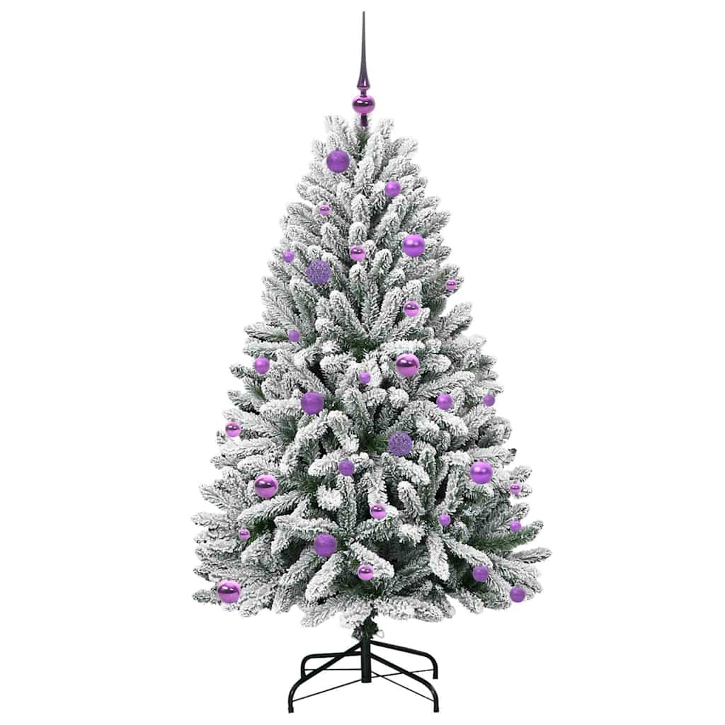 Mű karácsonyfa 150 LED-del Zöld és Fehér 150 cm PVC és fém