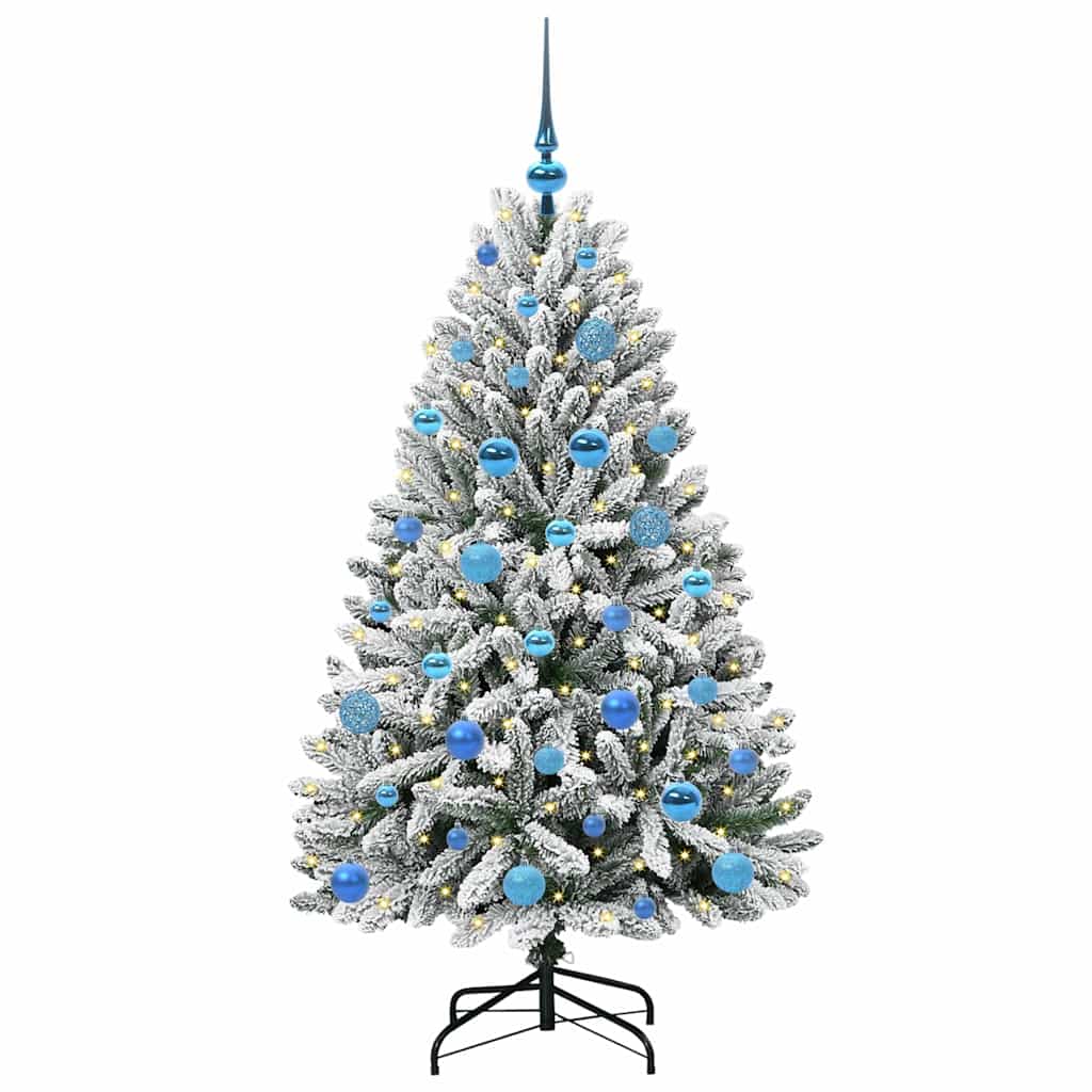 Mű karácsonyfa 150 LED-del Zöld és Fehér 150 cm PVC és fém