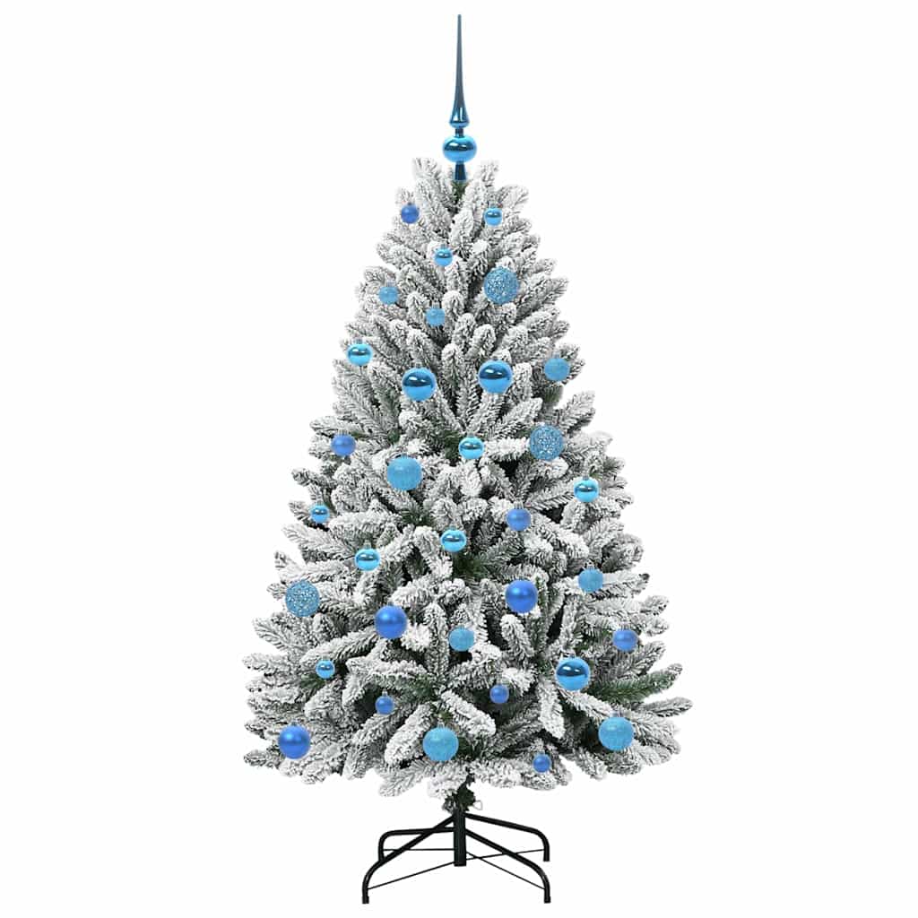 Mű karácsonyfa 150 LED-del Zöld és Fehér 150 cm PVC és fém