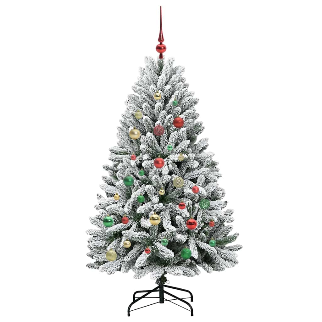 Mű karácsonyfa 150 LED-del Zöld és Fehér 150 cm PVC és fém
