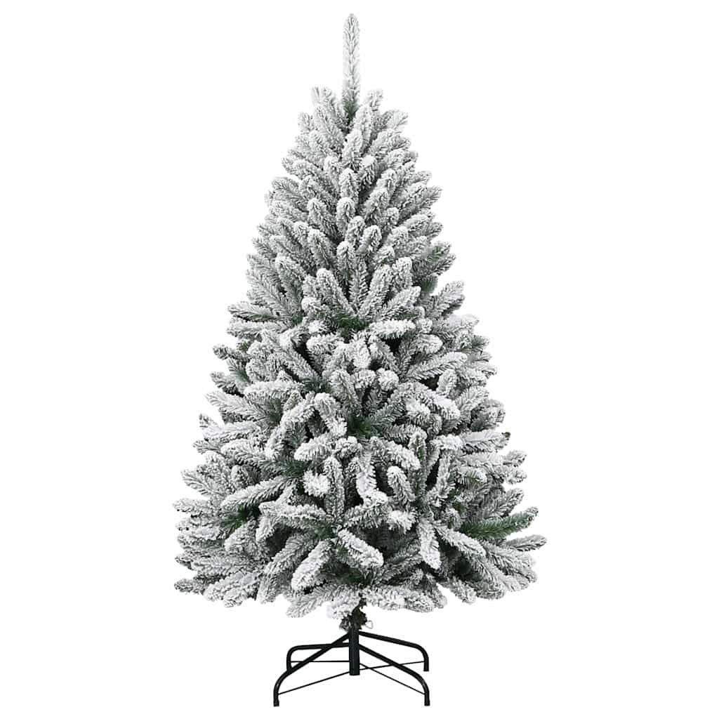 Mű karácsonyfa 150 LED-del Zöld és Fehér 150 cm PVC és fém
