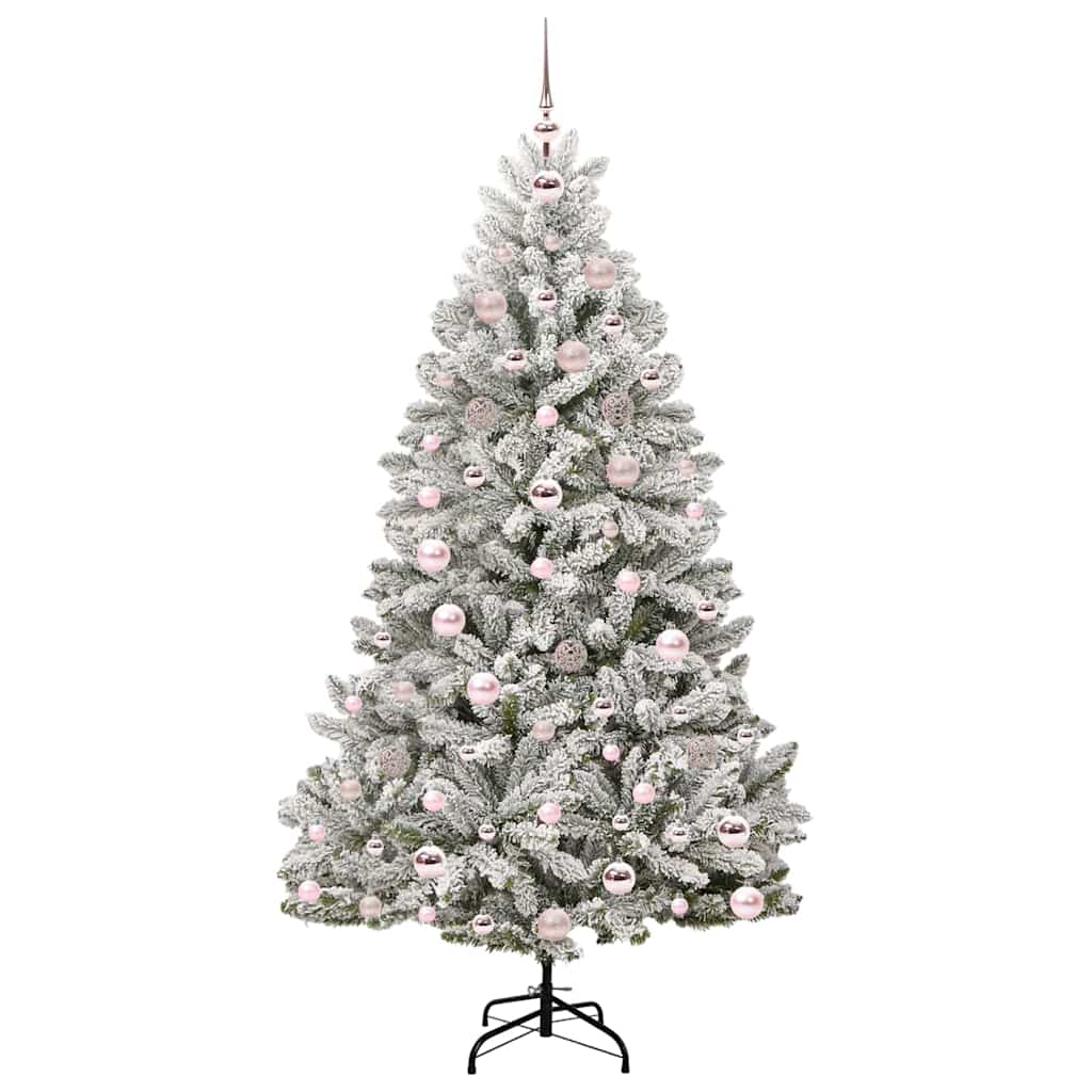Mű karácsonyfa 300 LED-del Zöld és Fehér 180 cm PVC és fém