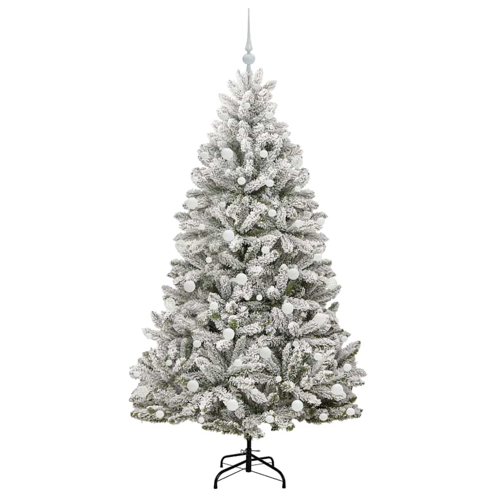 Mű karácsonyfa 300 LED-del Zöld és Fehér 180 cm PVC és fém