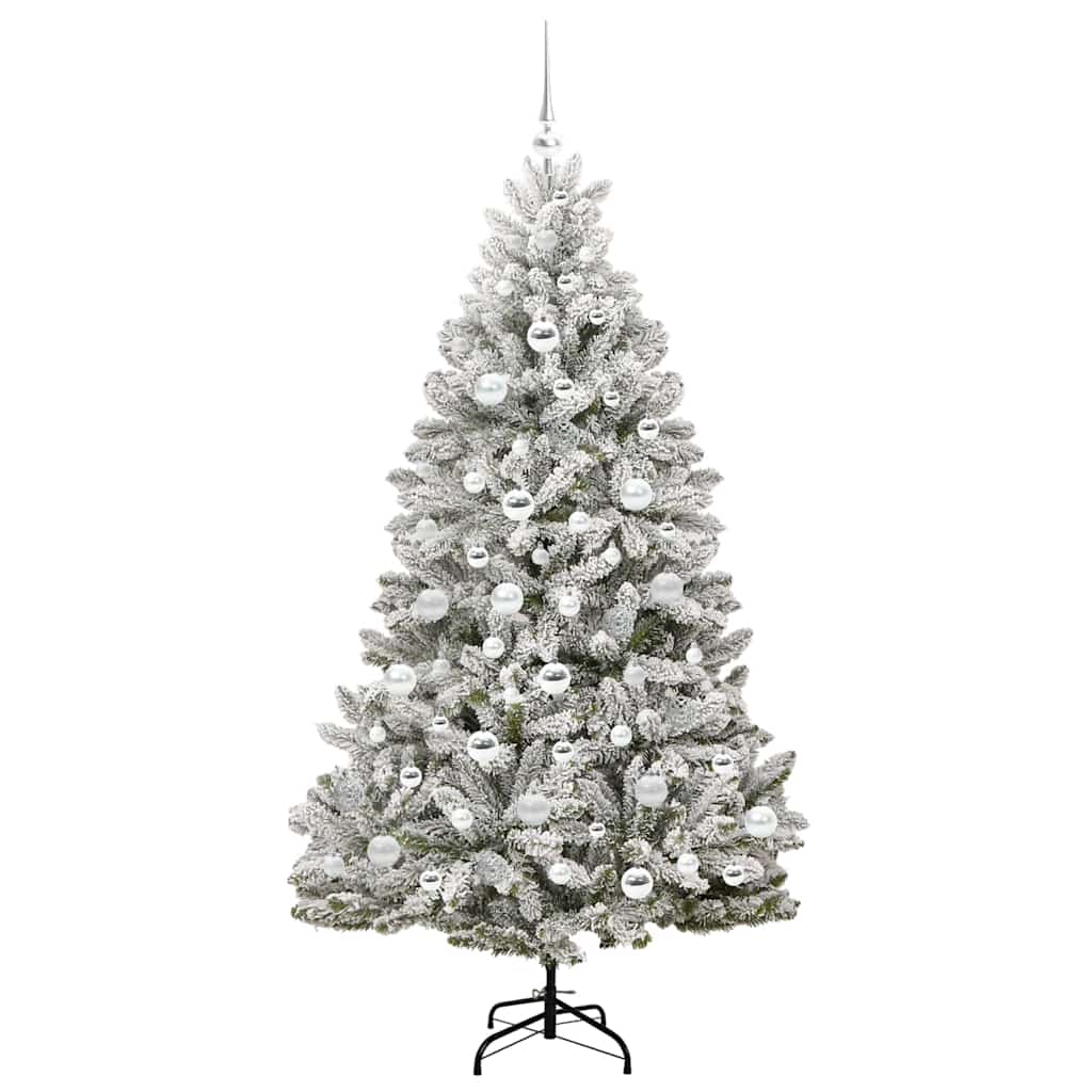 Mű karácsonyfa 300 LED-del Zöld és Fehér 180 cm PVC és fém